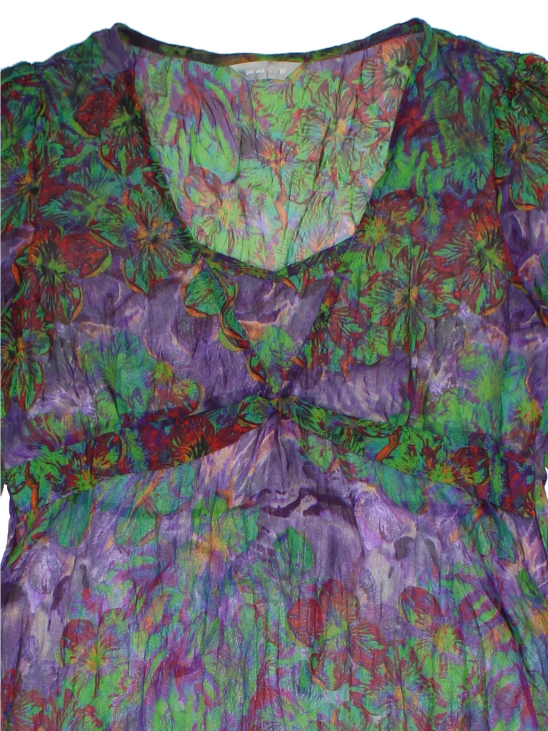 Y2K Purple Floral Top (Size S)