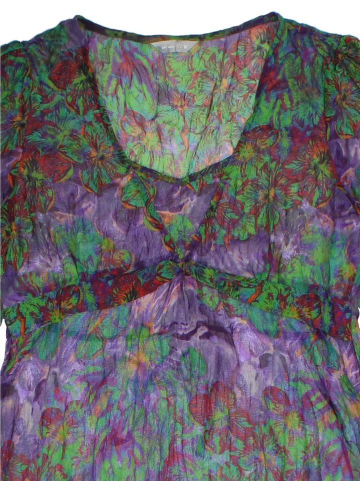 Y2K Purple Floral Top (Size S)