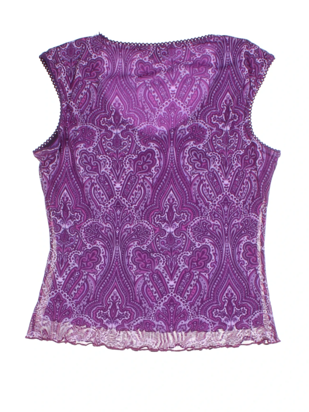 Y2K Paisley Purple Layered Top (Size M)