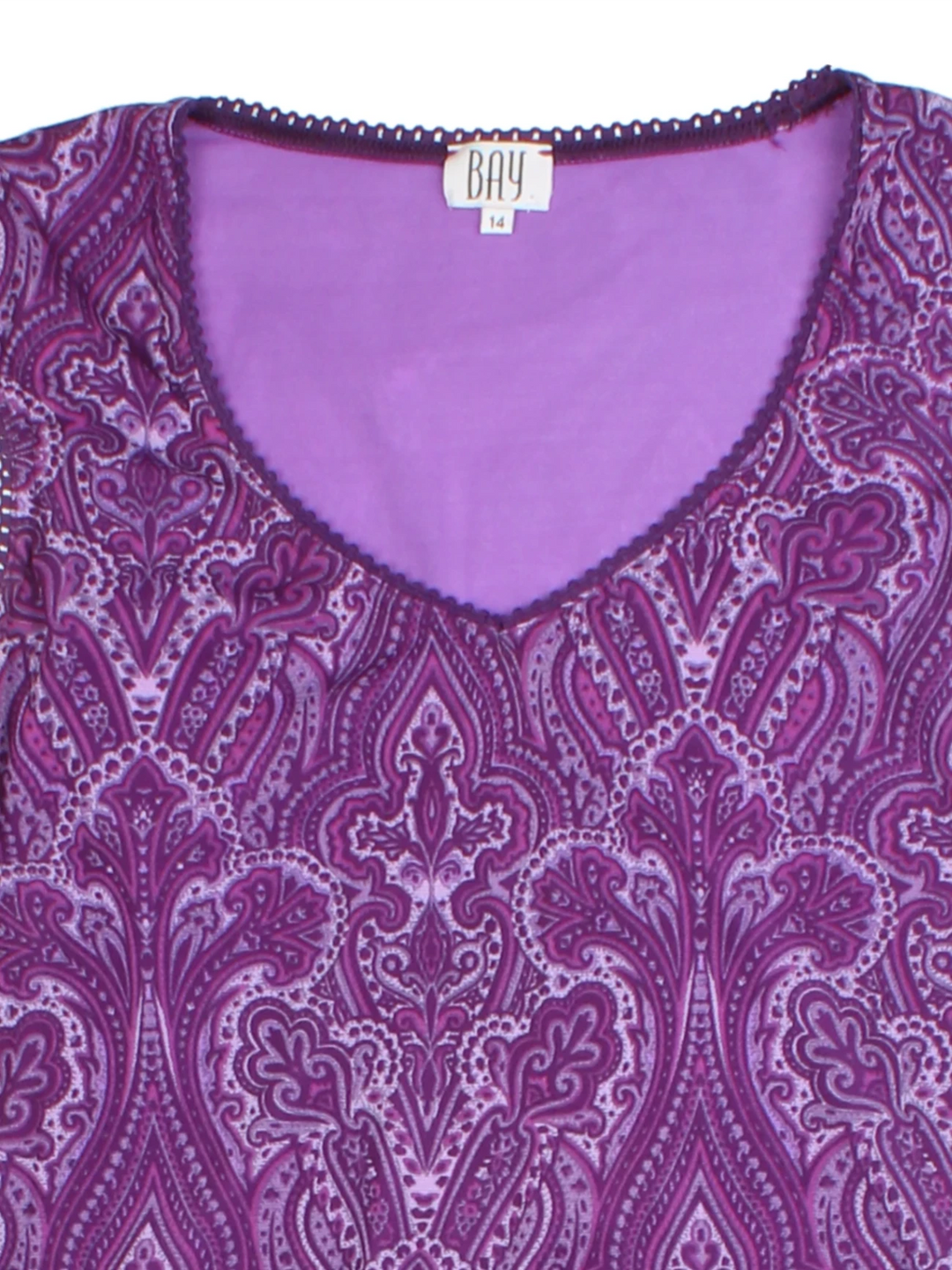 Y2K Paisley Purple Layered Top (Size M)