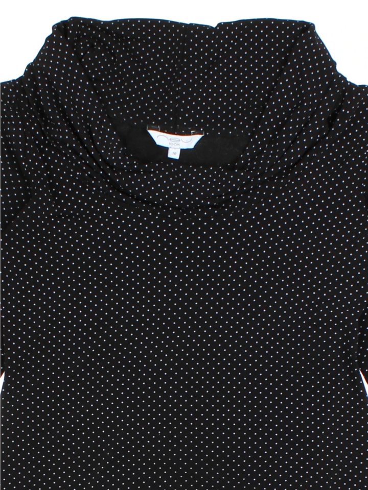 Y2K New Look Black Polka Dot Top (Size M)