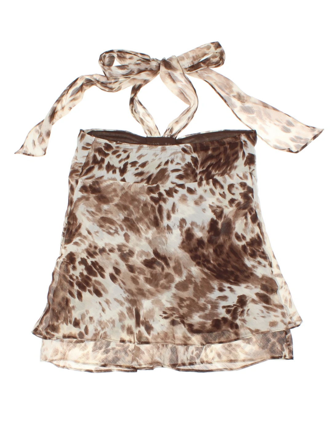 Y2K New Look Brown Animal Print Top (Size S)