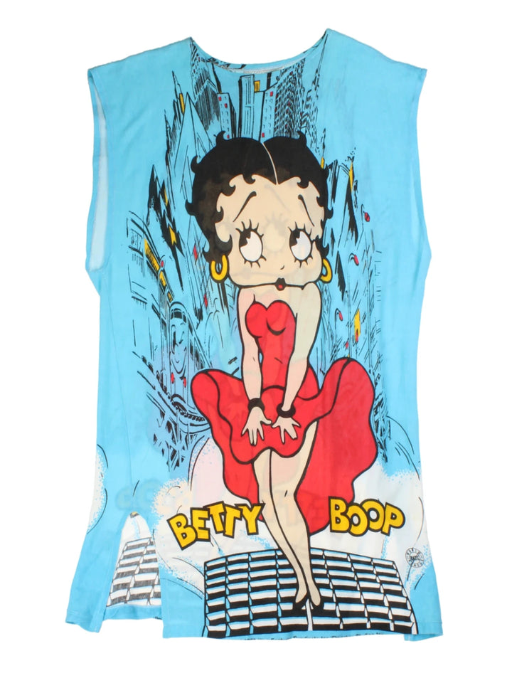 80's Betty Boop Graphic Blue Mini Dress (Size M)