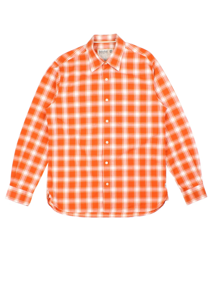 Timberland Orange Plaid Shirt (Size M)
