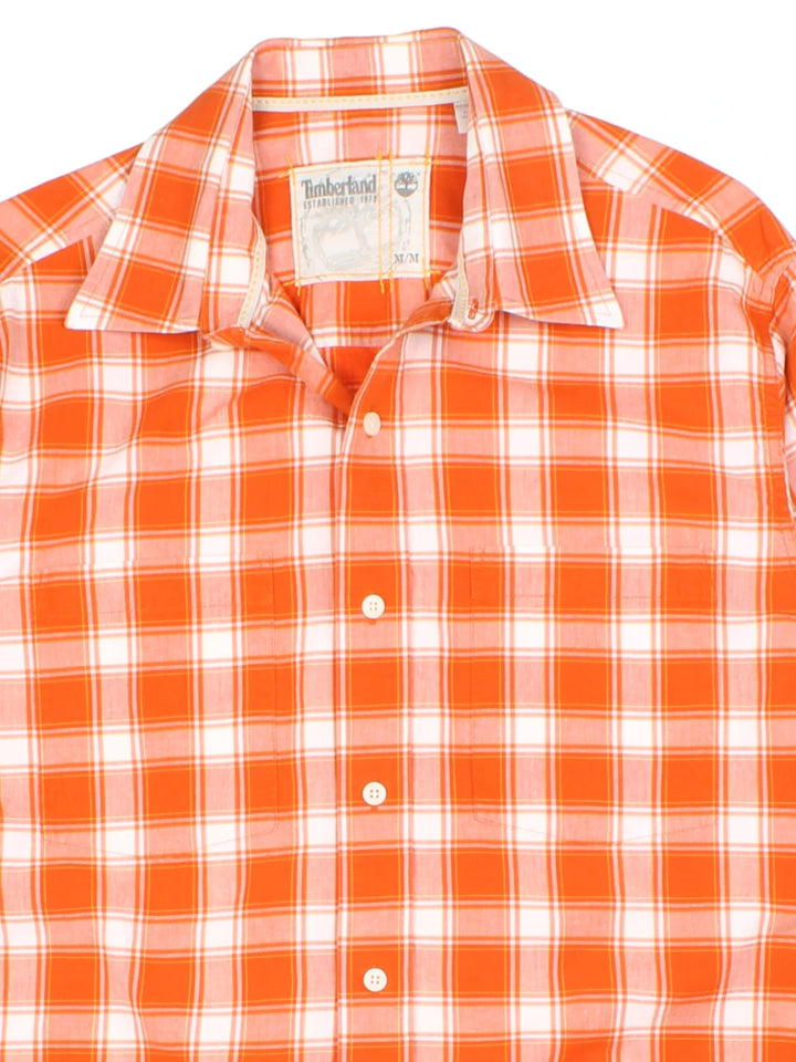 Timberland Orange Plaid Shirt (Size M)