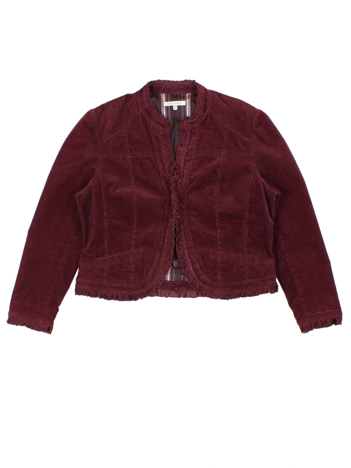 Laura Ashely Burgundy Corduroy Jacket (Size L)