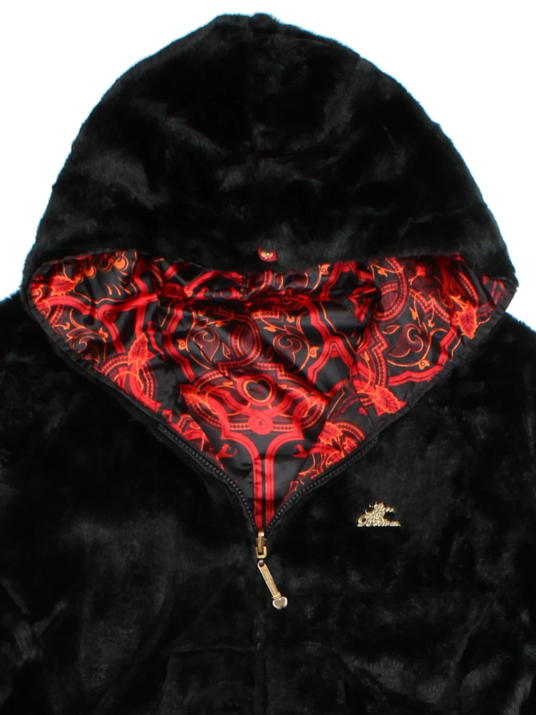 Y2K Apple Bottom Jeans Faux Fur Reversible Black Bomber Jacket (Size S)