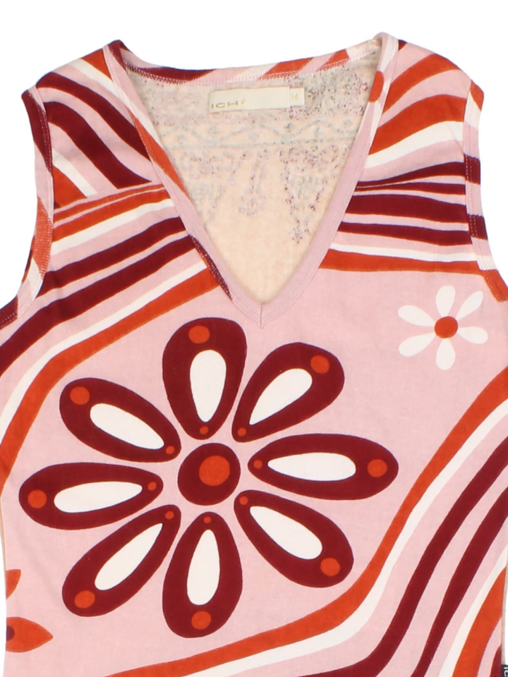 Y2K ICHI Floral Print Top (Size M)