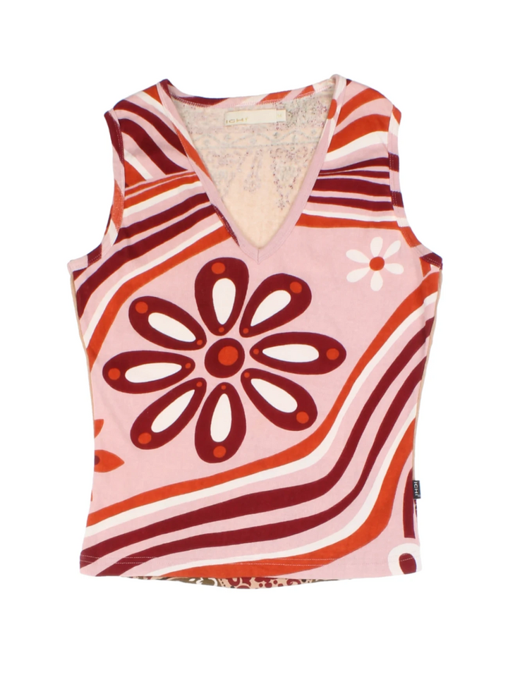 Y2K ICHI Floral Print Top (Size M)