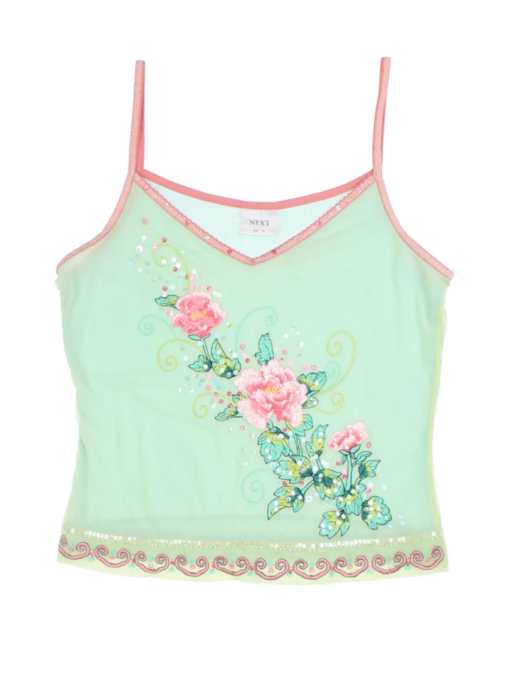 Y2K Green Sequin Vest (Size M)