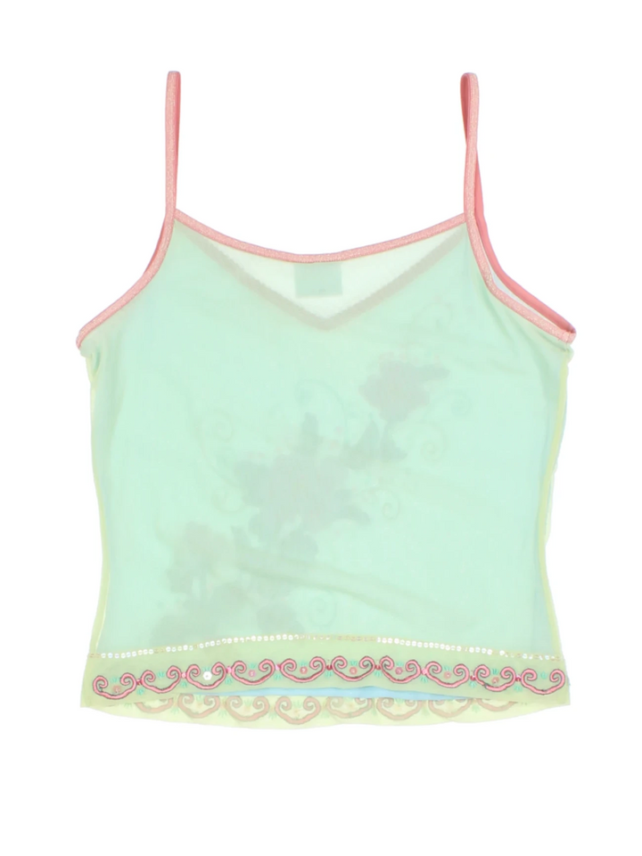 Y2K Green Sequin Vest (Size M)