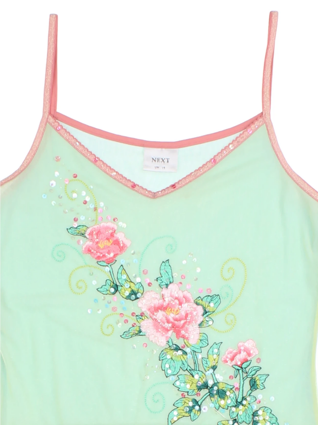 Y2K Green Sequin Vest (Size M)