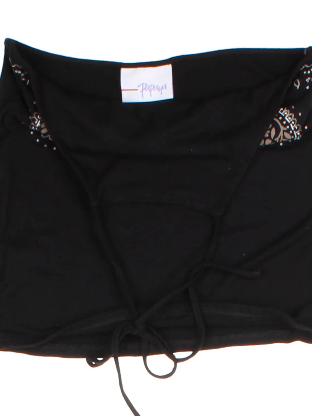 Y2K Floral Print Black Halter Neck Top (Size S)