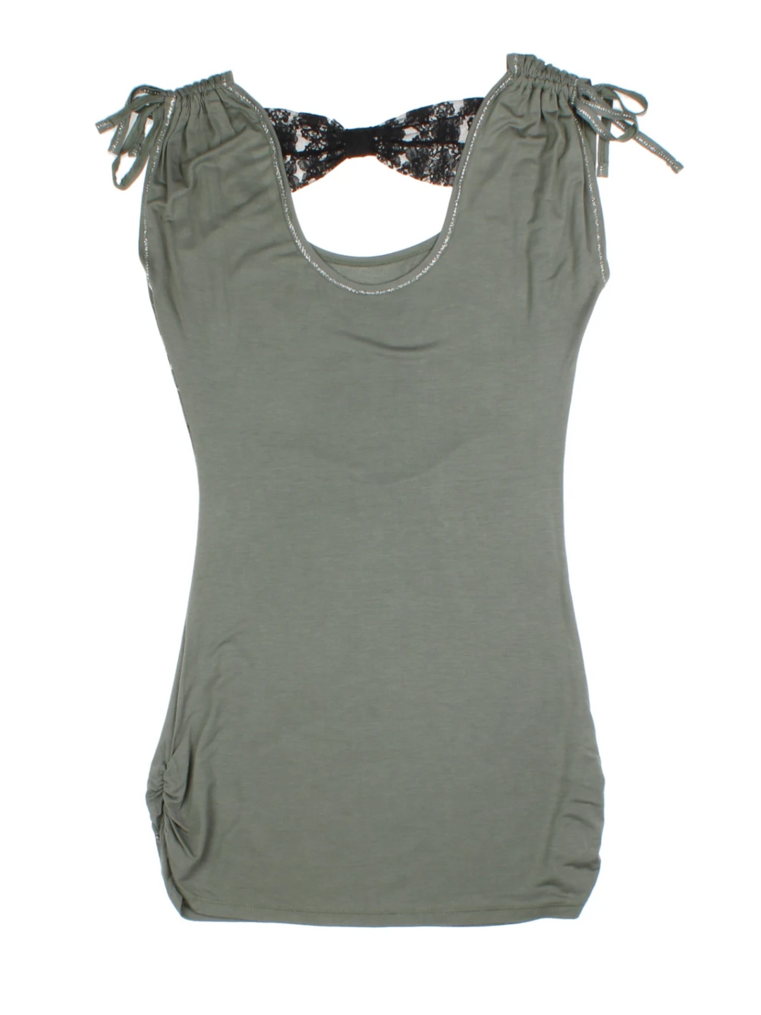 Y2K Butterfly Print Green Tunic Top (Size L)