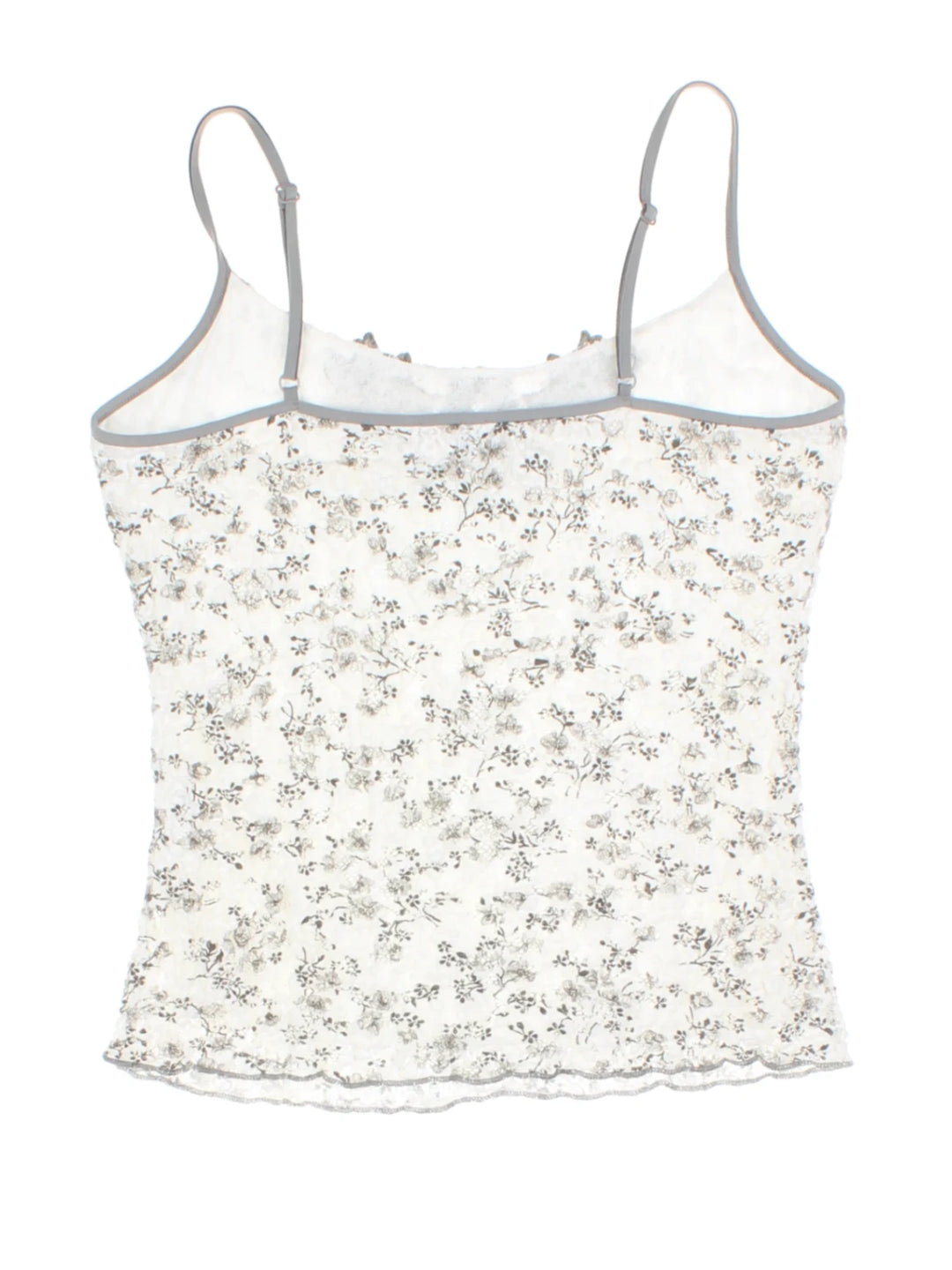 Y2K Floral White Layered Vest (Size M)
