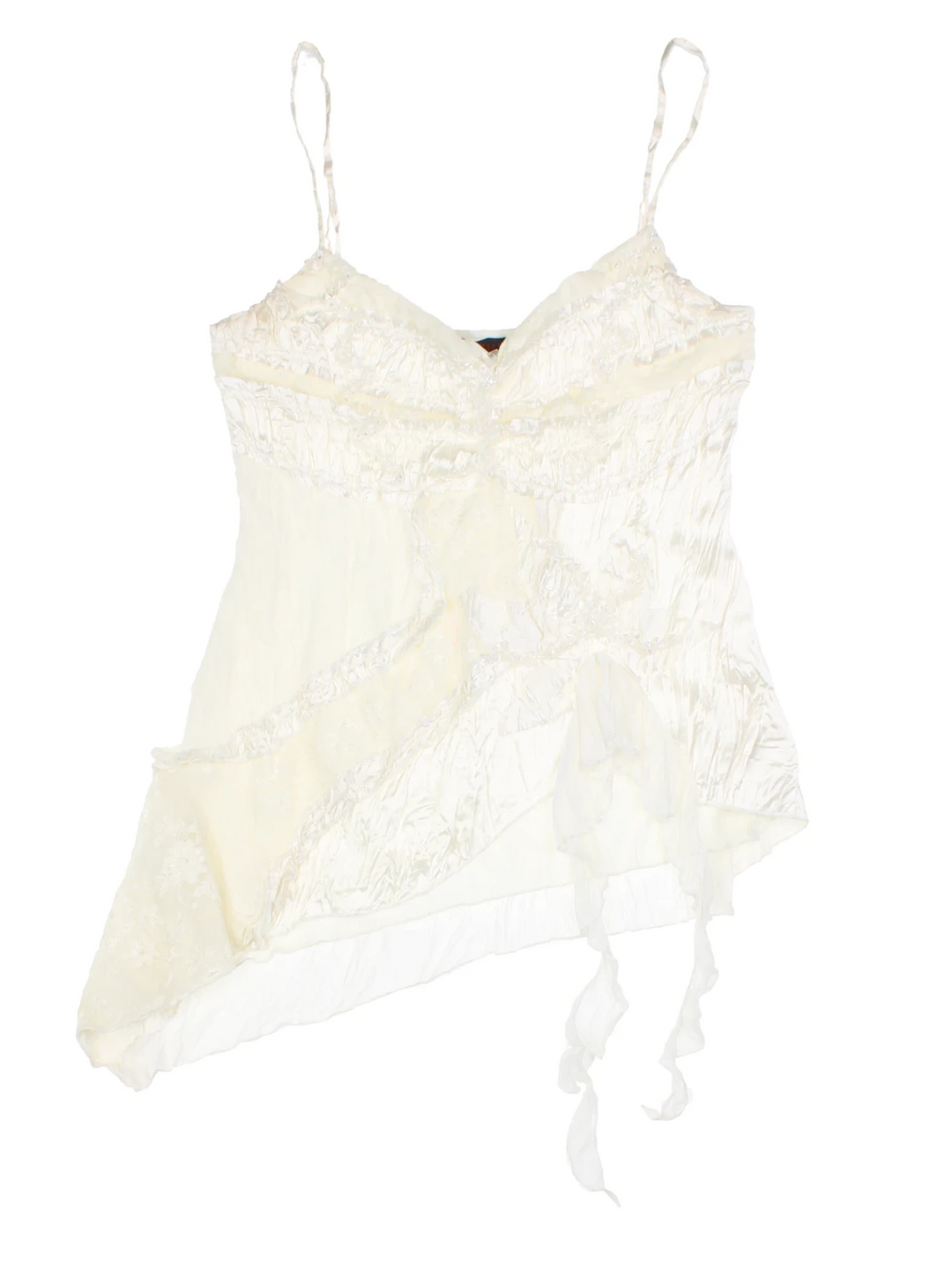 Y2K White Lace Layered Cami (Size M)