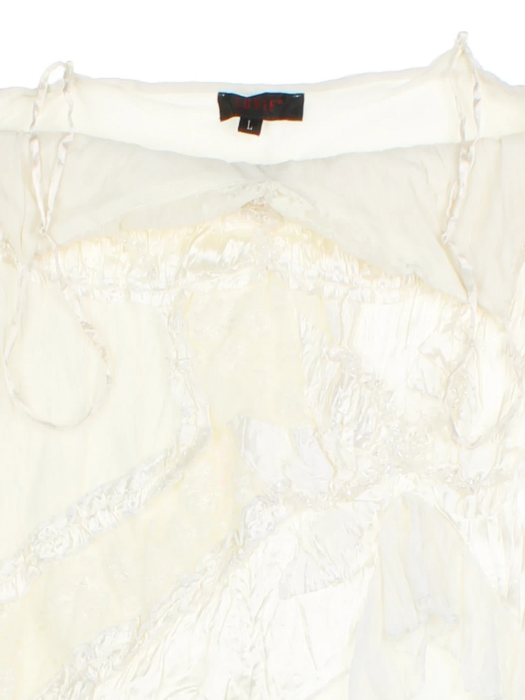 Y2K White Lace Layered Cami (Size M)