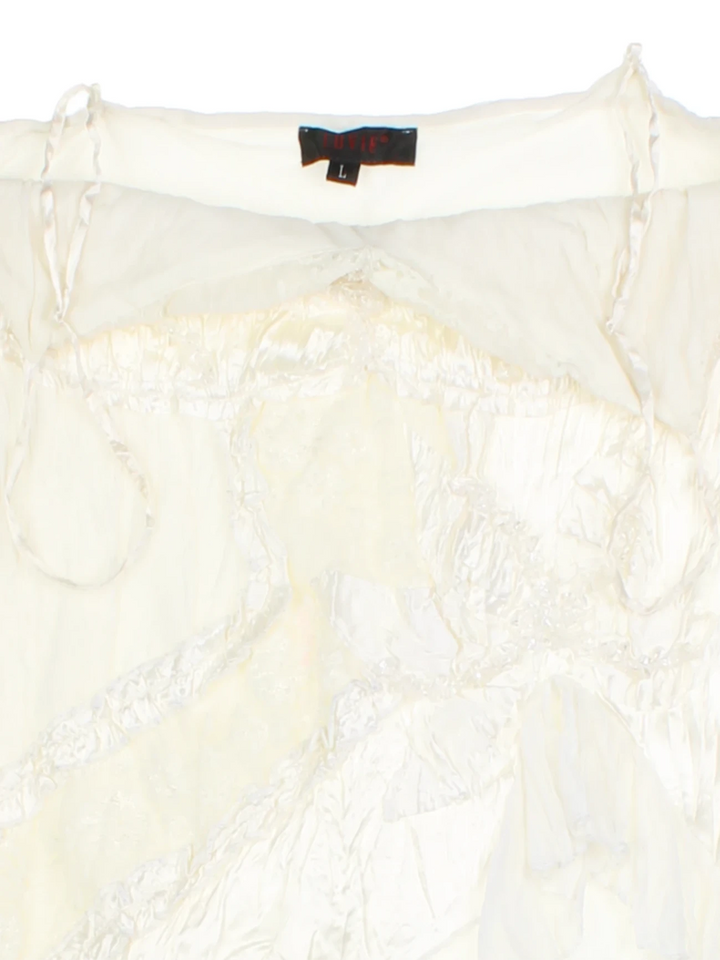 Y2K White Lace Layered Cami (Size M)