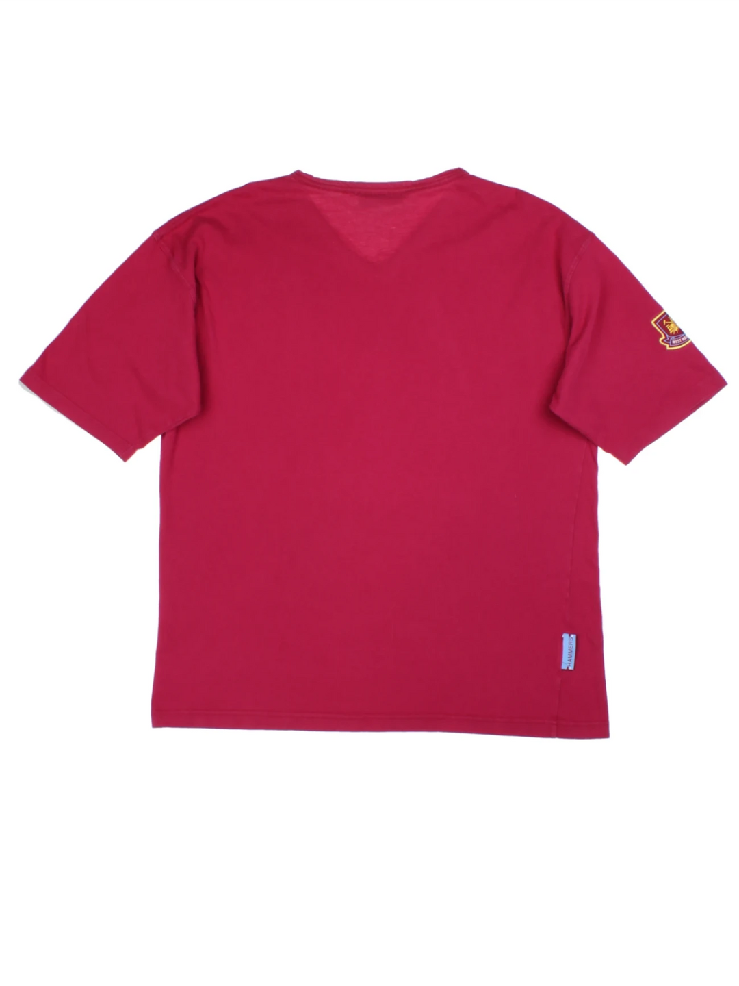 90s Fila West Ham Red Embroidered V-Neck T-Shirt (Size XL)