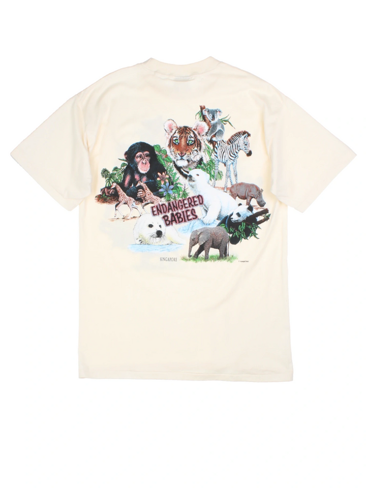 90s Endangered Babies Tan Animal T-Shirt (Size M)
