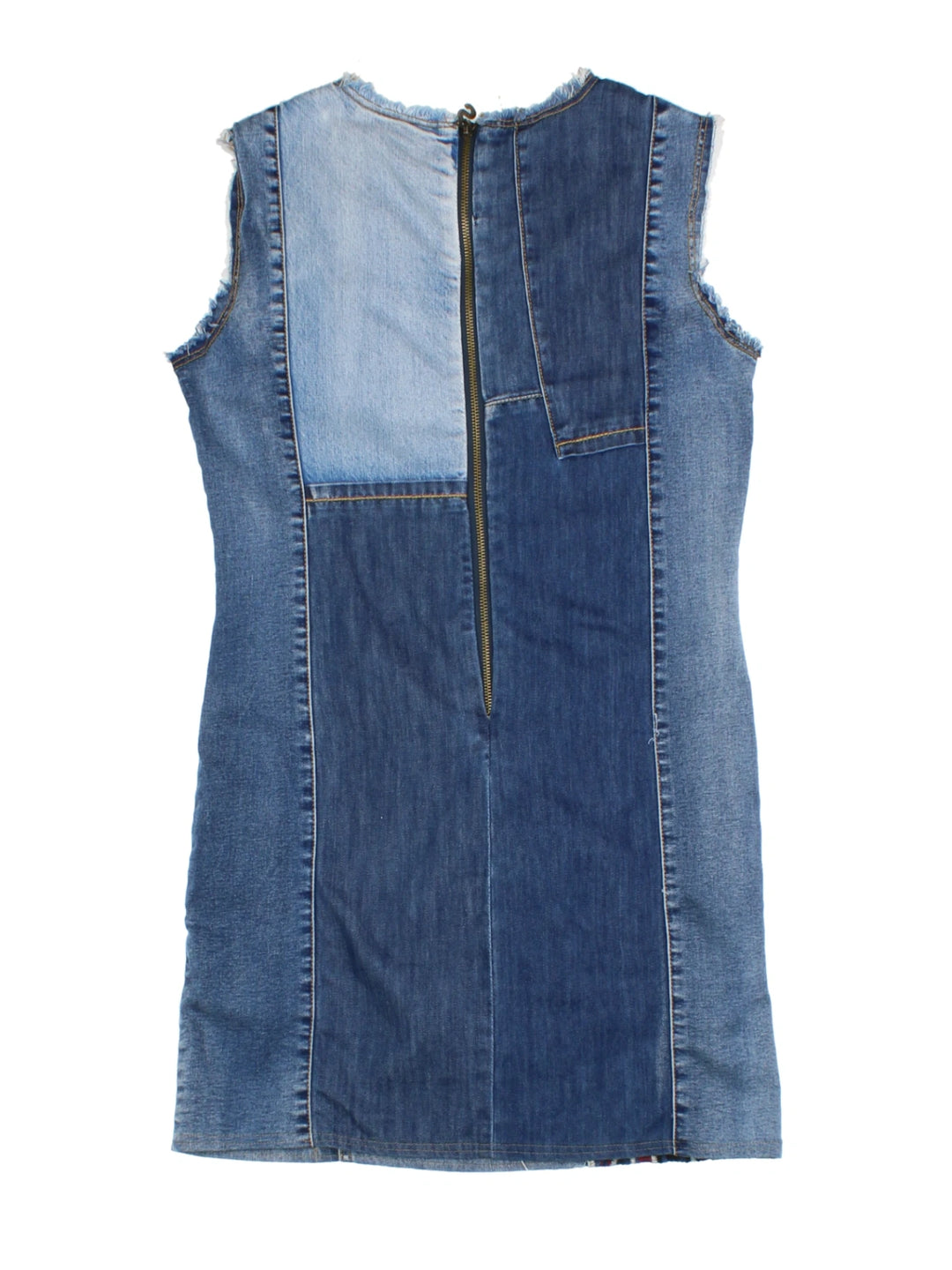 Y2K Desigual Blue Patchwork Mini Dress (Size S)