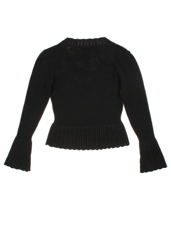 Y2K Morgan Black V-Neck Jumper (Size S)