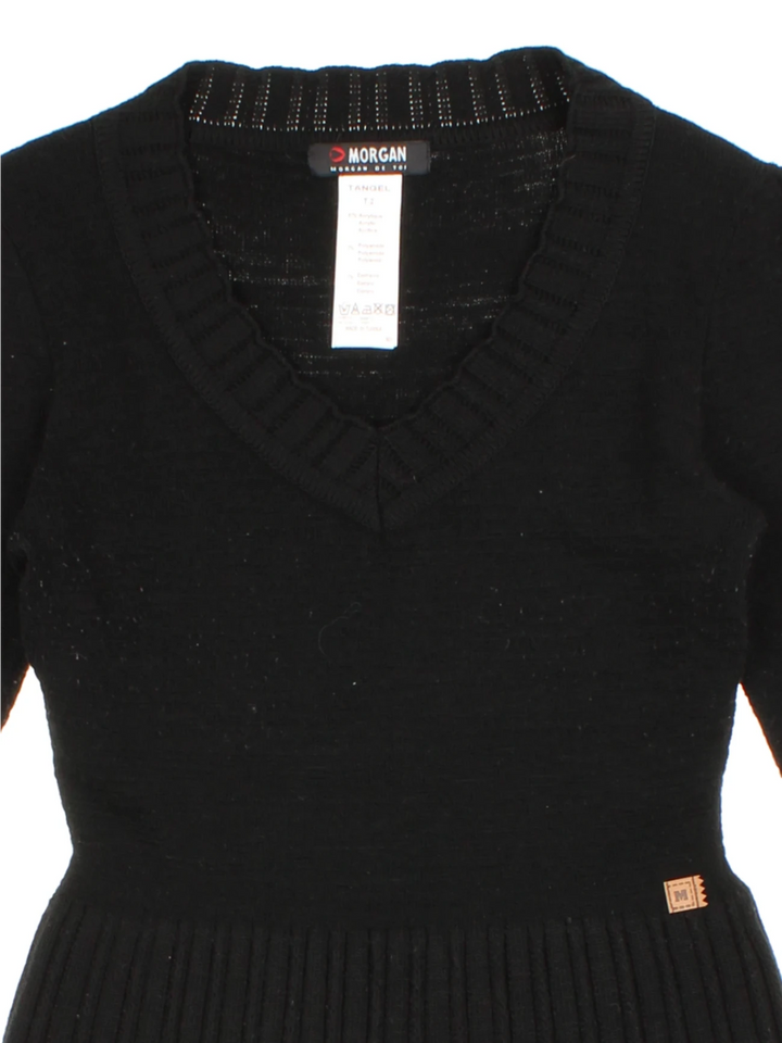 Y2K Morgan Black V-Neck Jumper (Size S)