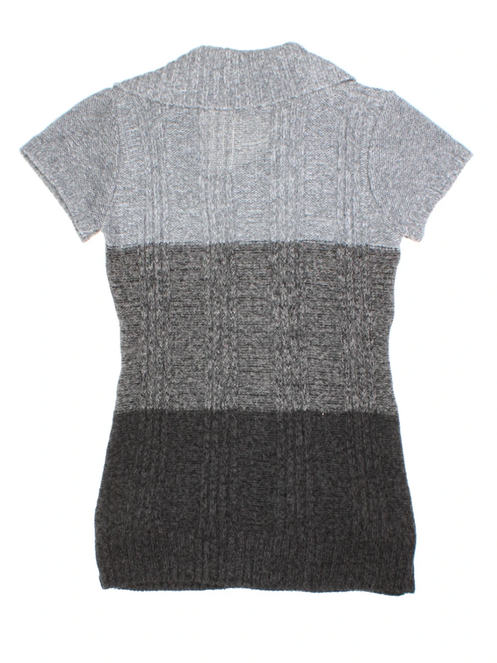 Y2K Grey Stripe Knit Tunic (Size L)