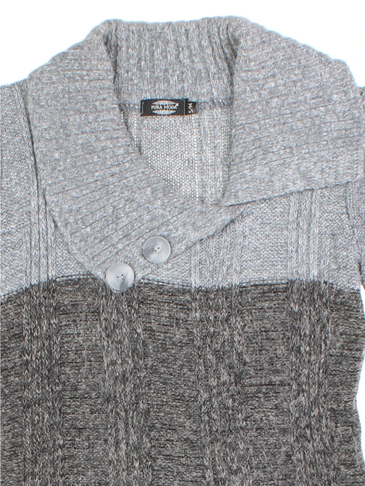 Y2K Grey Stripe Knit Tunic (Size L)