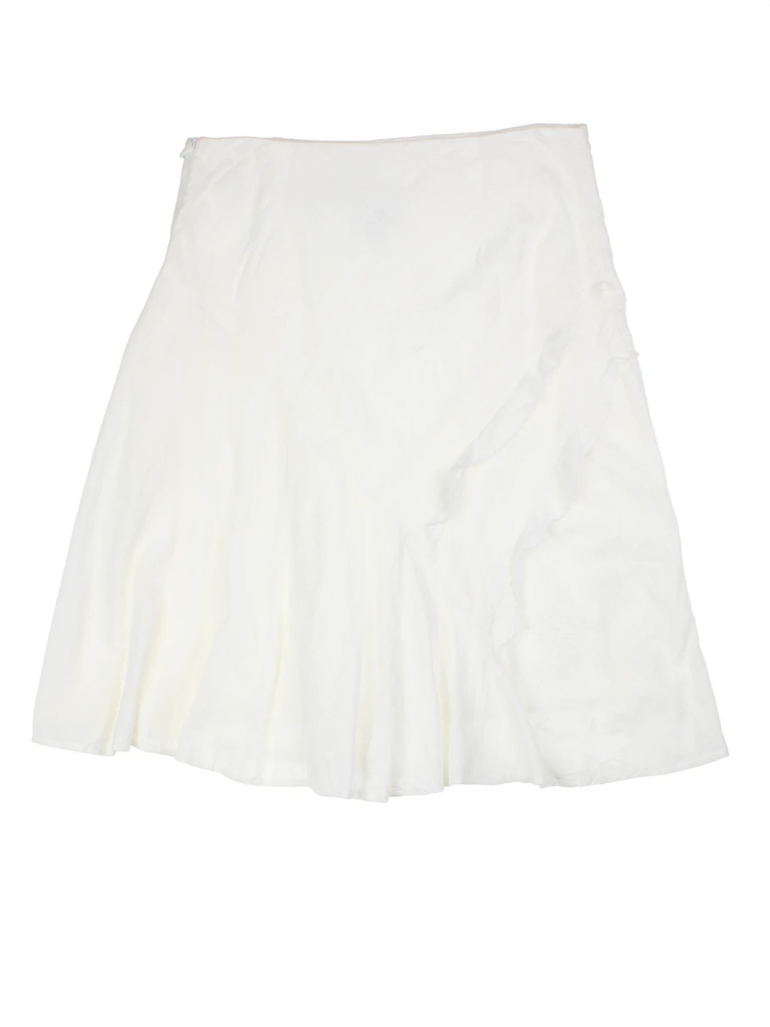 Y2K Next White Ruffle Mini Skirt (Size M)