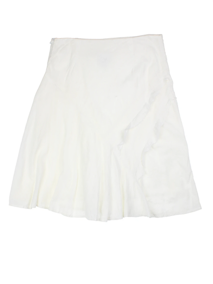 Y2K Next White Ruffle Mini Skirt (Size M)