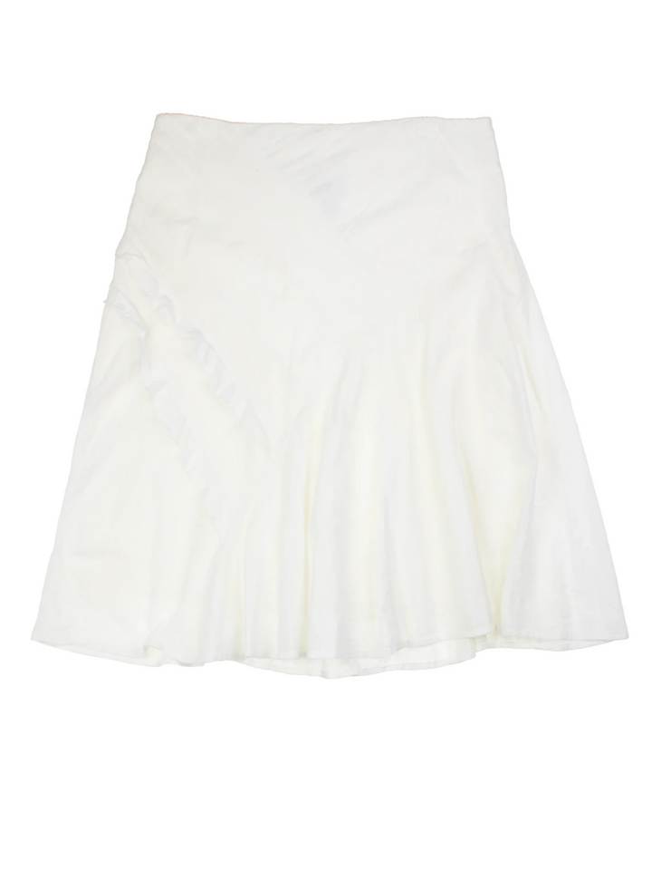 Y2K Next White Ruffle Mini Skirt (Size M)