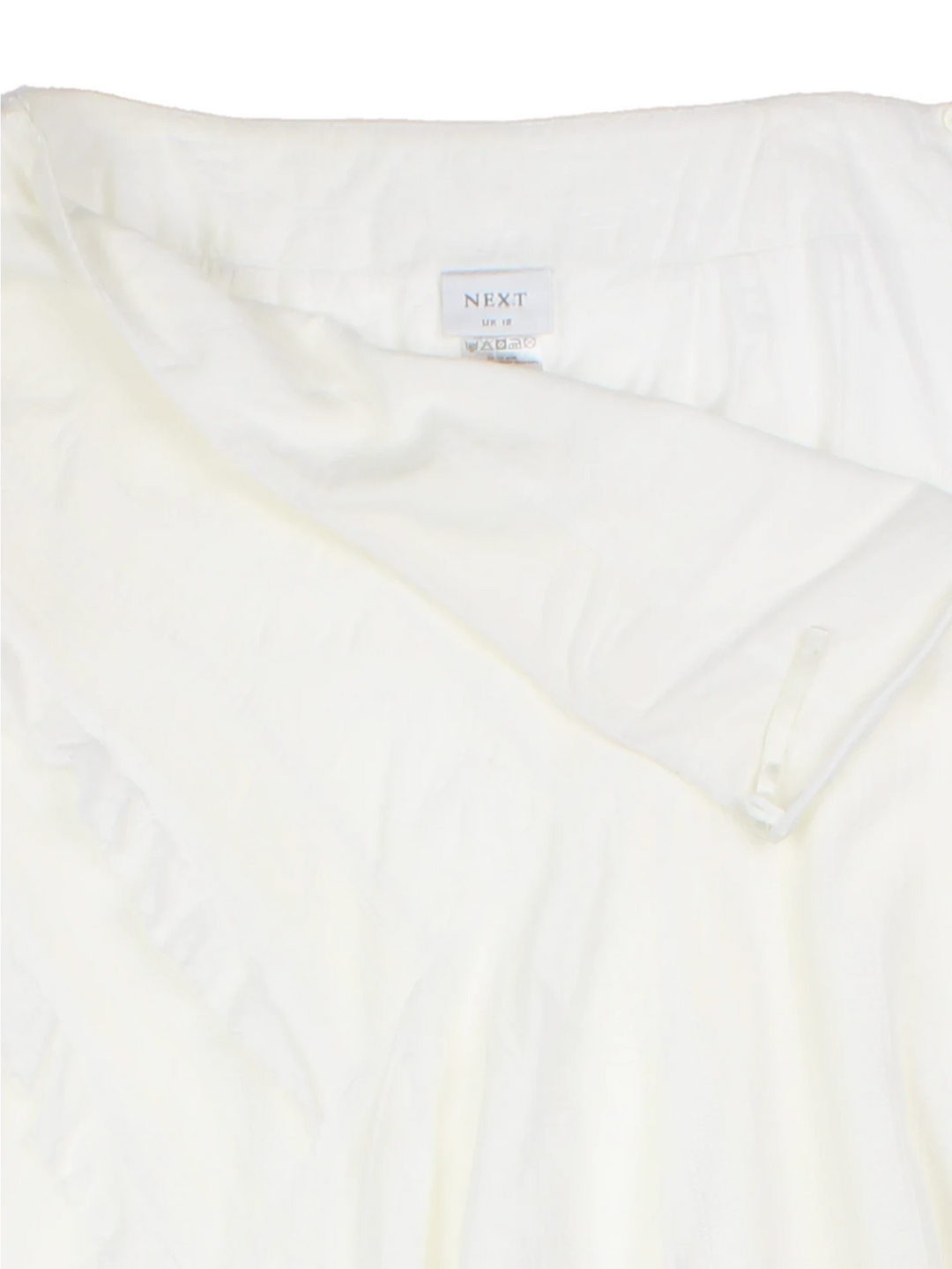Y2K Next White Ruffle Mini Skirt (Size M)