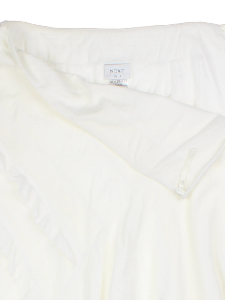 Y2K Next White Ruffle Mini Skirt (Size M)