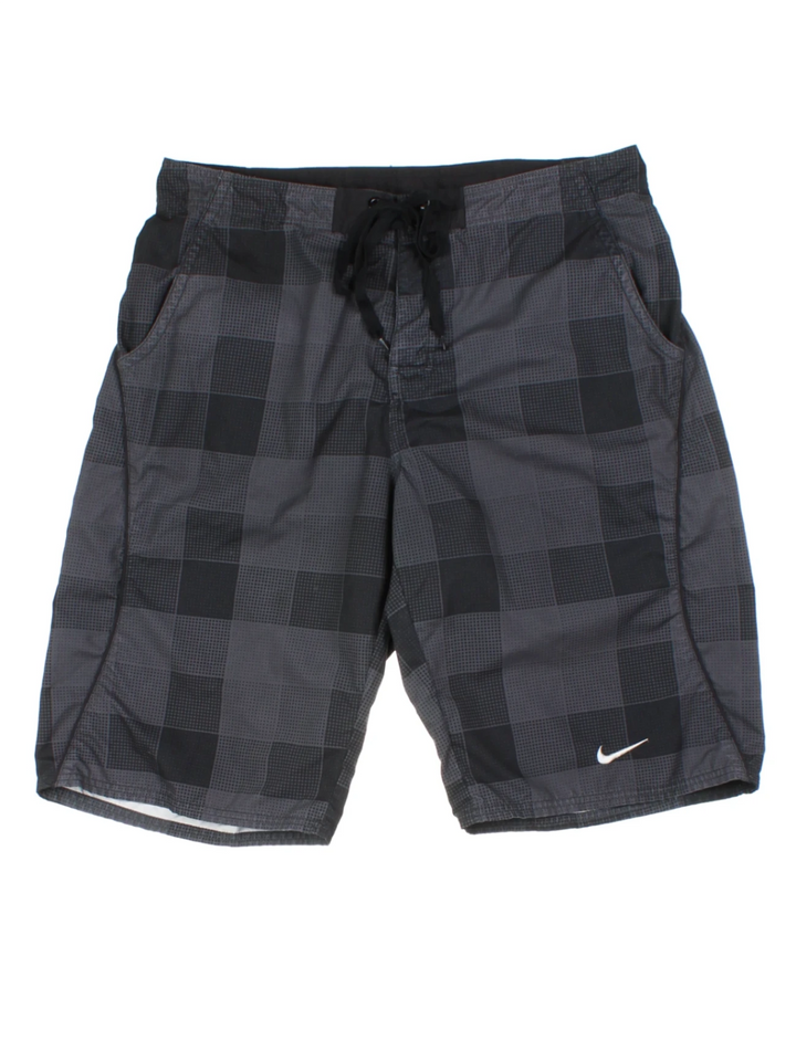 00's Nike Athletic Grey Checked Shorts (Size L)