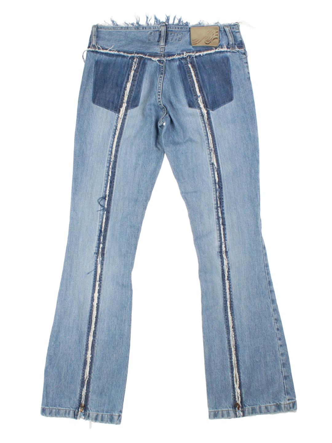 Y2K Freeman Porter Blue Flared Zip Jeans (Size M)