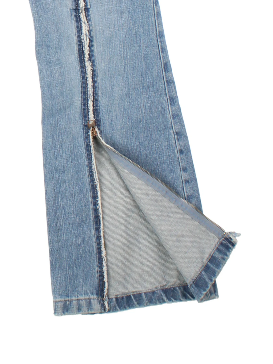 Y2K Freeman Porter Blue Flared Zip Jeans (Size M)