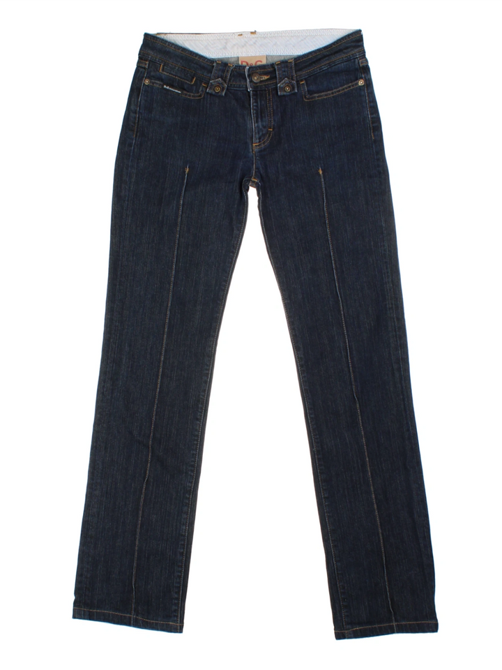 Y2K Dolce & Gabbana Blue Low Rise Jeans (Size XS)
