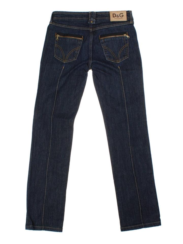 Y2K Dolce & Gabbana Blue Low Rise Jeans (Size XS)