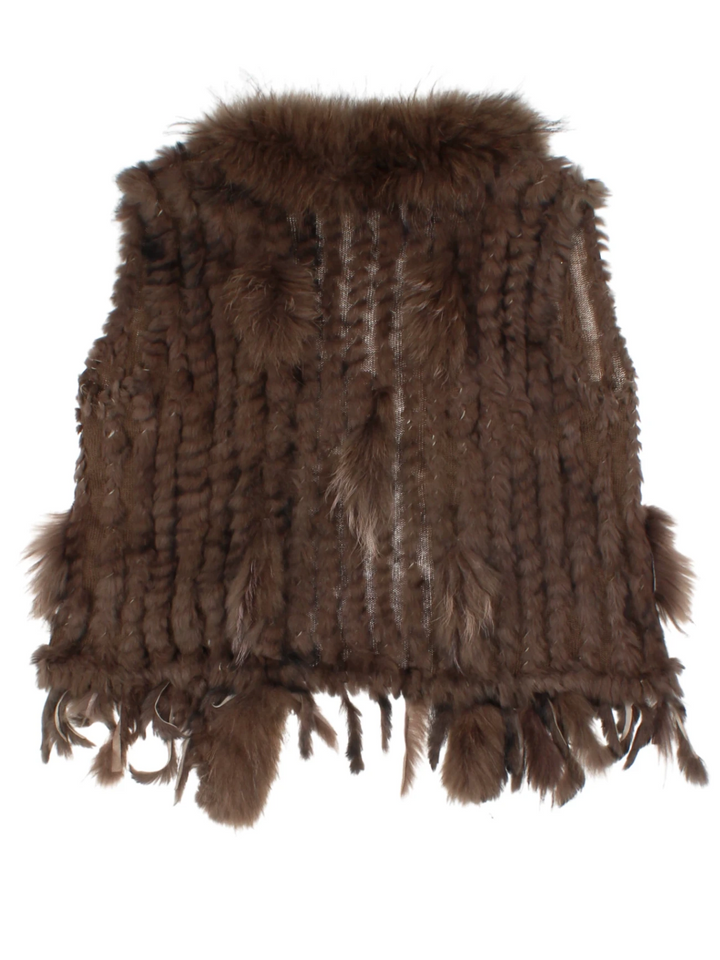 Y2K Fur Brown Gilet (Size M)