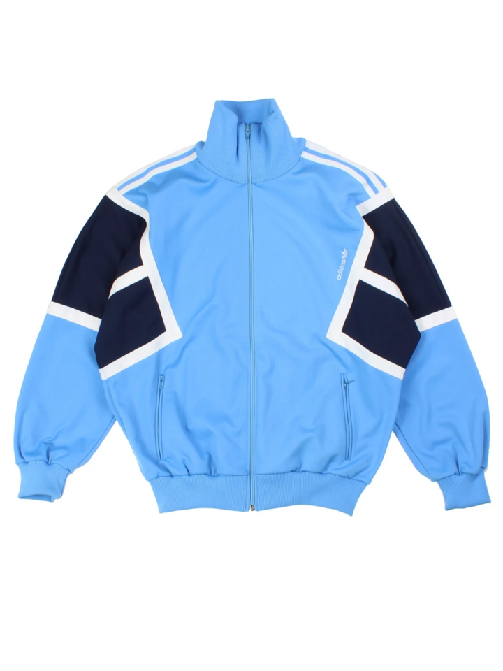 90s Adidas Blue Tracksuit Top (Size XL)