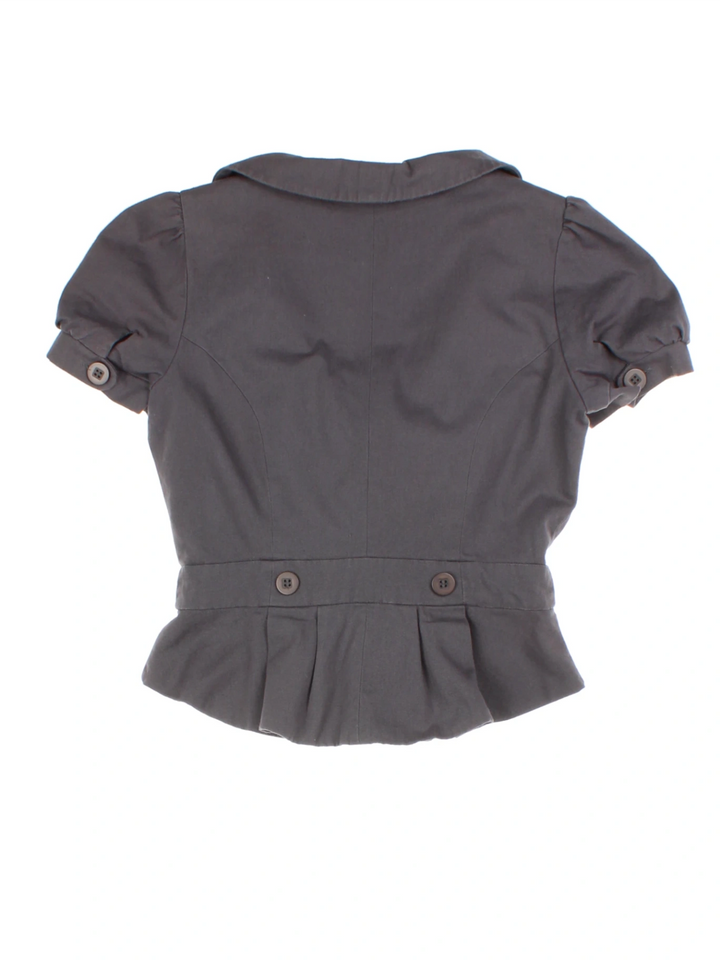 Y2K Topshop Grey Puff Sleeve Top (Size XS)