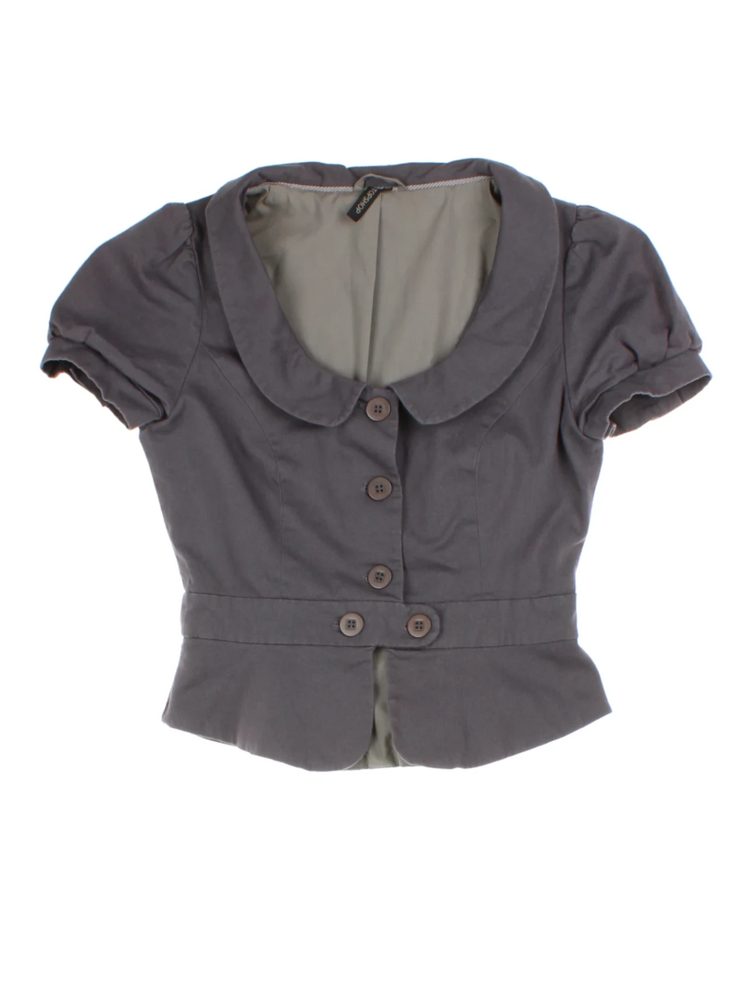 Y2K Topshop Grey Puff Sleeve Top (Size XS)