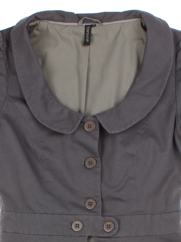 Y2K Topshop Grey Puff Sleeve Top (Size XS)