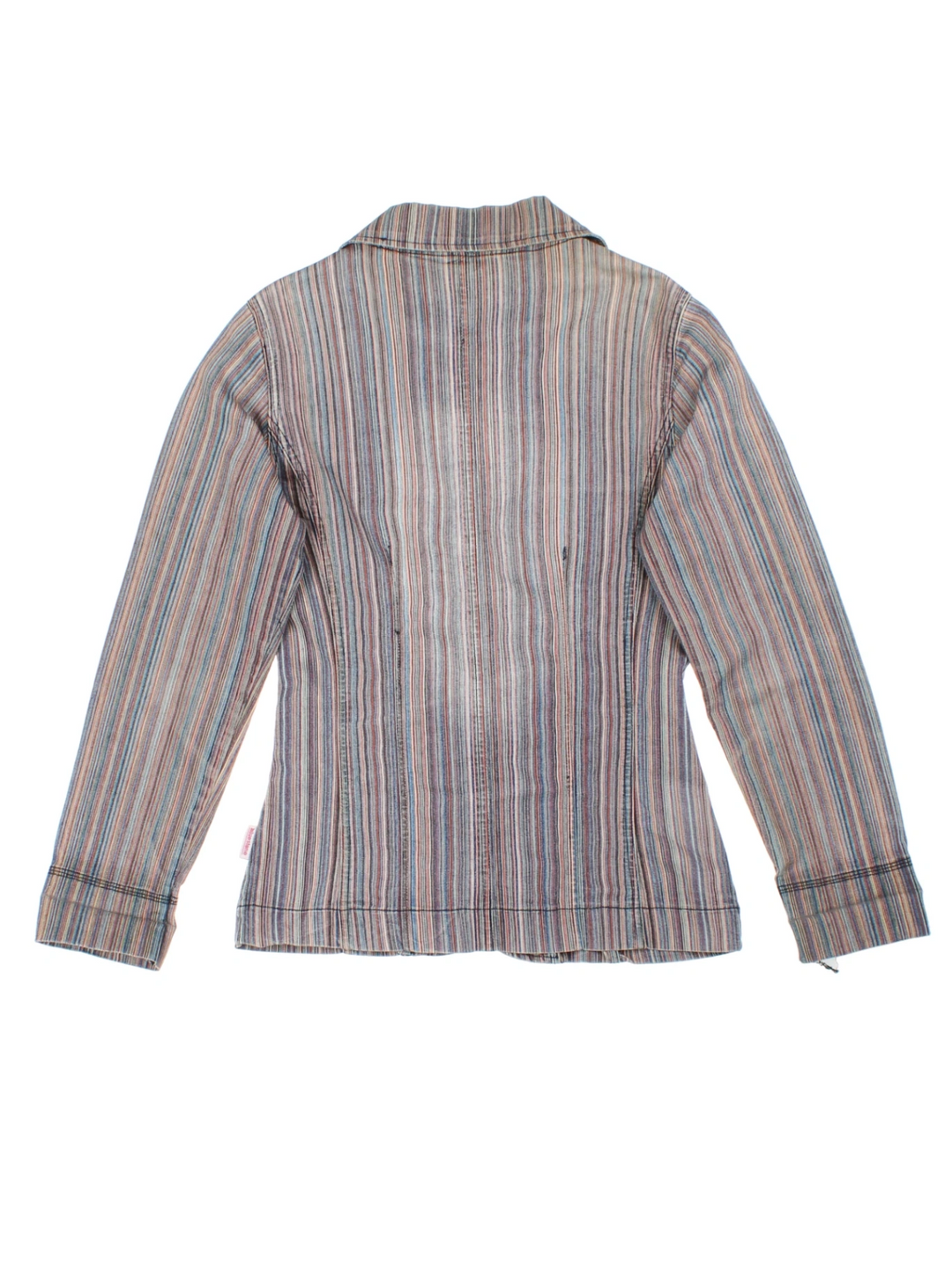 Y2K Blue Stone Multicoloured Stripe Blazer (Size M)