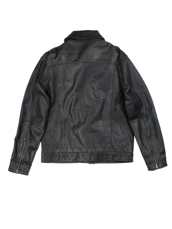 DKNY Black Leather Jacket (Size M)