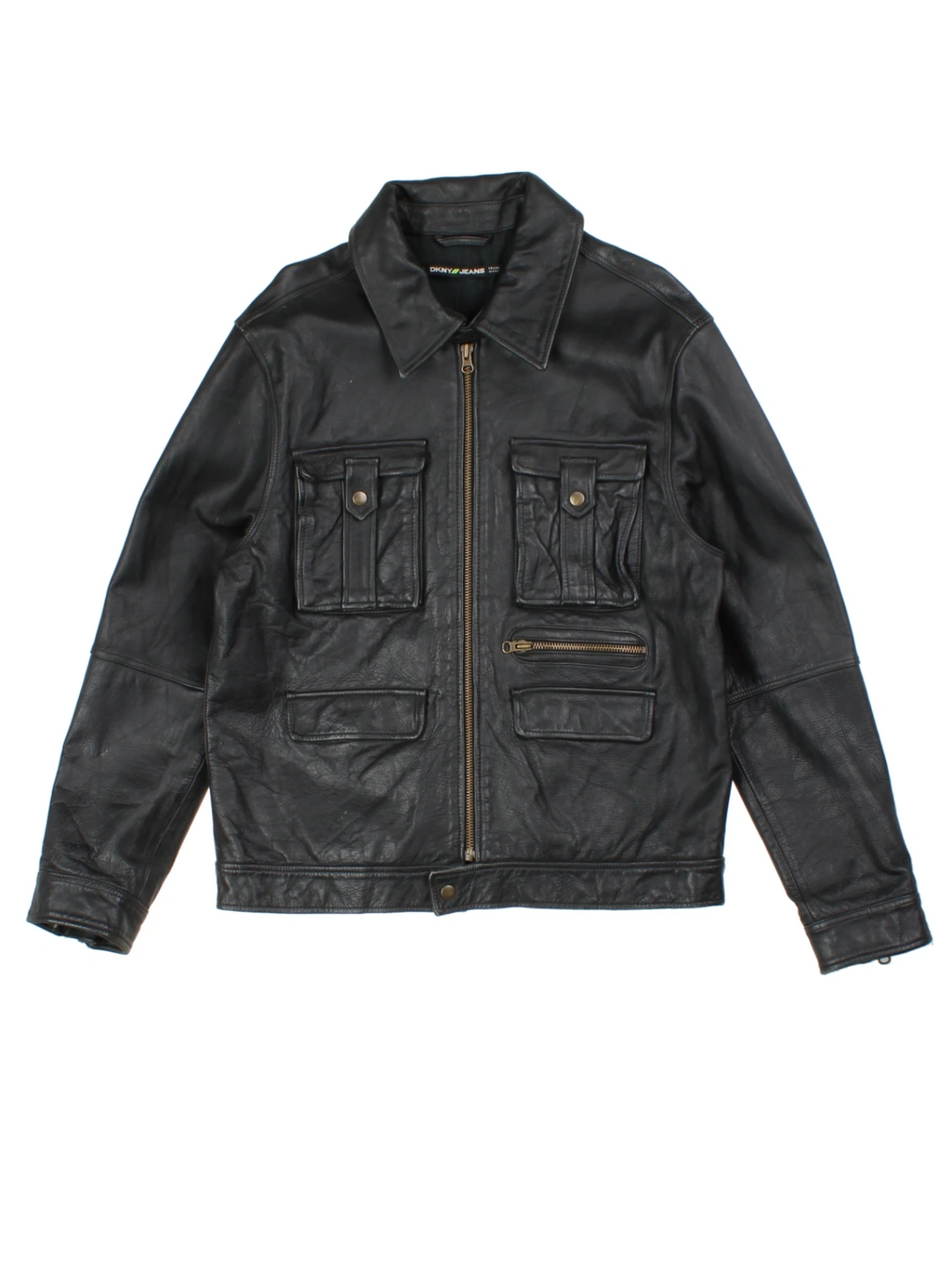 DKNY Black Leather Jacket (Size M)