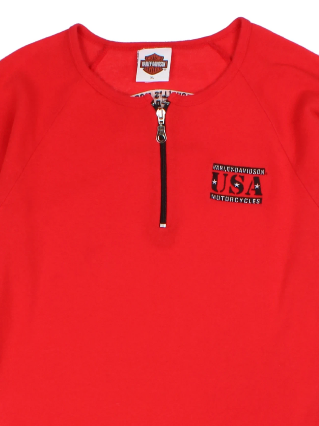 Harley-Davidson Red Embroidered Long Sleeve Raglan Top (Size L)