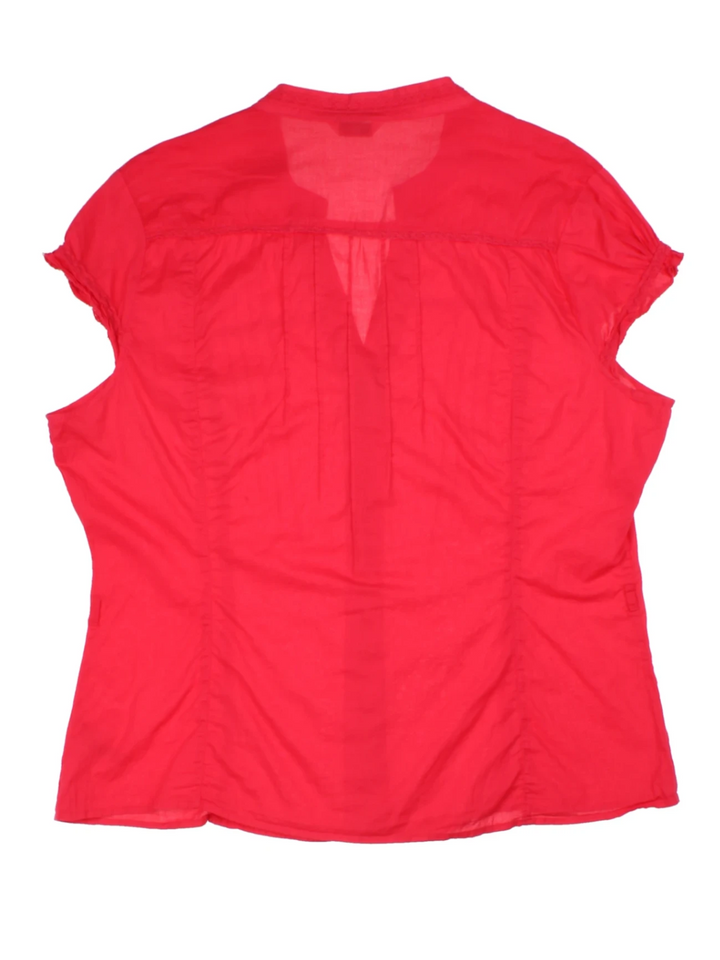 Y2K Red Sheer Blouse (Size XL)