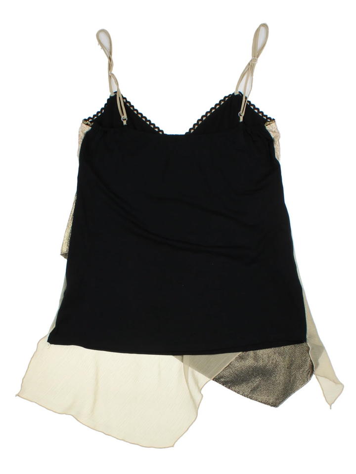 Y2K Asymmetrical Tan Cami Top (Size M)